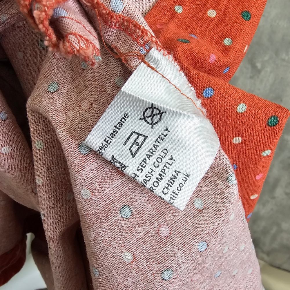 Collectif London Polka Dot Retro Sundress Orange Cotton Fit Flare Pinup XS - Picture 12 of 12